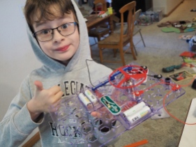He loves building his own circuits!